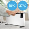 ThermoControl 2400W – konvektorový radiátor s termostatem, dálkovým ovládáním a funkcí otevřeného okna, možnost montáže na stěnu