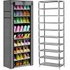 SlimFit botník 160x60x30 cm – úzký regál na obuv do předsíně, šedý design