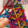 Magnetix 126 ks – magnetická stavebnice pro dospělé i děti, 2D i 3D tvary