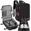 JetPack Travel Cestovný batoh do lietadla 45x30x20 cm – príručná taška s nabíjacím USB portom a vreckom na obuv, spĺňa limity EasyJet, Emirates a ďalšie