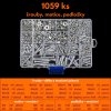 1059 ks metrických šroubů, matic a podložek ve velikostech M3/M4/M5/M6