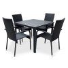 Zahradní jídelní set Viking M + 4x ratanová židle Paris