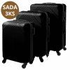 TRAVELIO – sada 3 skořepinových cestovních kufrů 39/70/99 l s kombinačním zámkem, černá