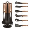 151422 deluxe cheff 6dilna sada kuchynskeho nacini v otocnem stojanu drevo
