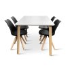 Dřevěný jídelní set Zaha bílý + 4x židle Gina černá (1)