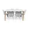 Dřevěný jídelní set Zaha bílý + 6x židle Eco bílá (2)