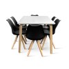 Dřevěný jídelní set Zaha bílý + 6x židle Gina černá (1)