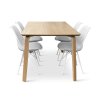 Dřevěný jídelní set ZAHA dekor dub + 4x židle Eco bílá (4)