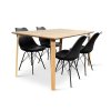 Dřevěný jídelní set ZAHA dekor dub + 4x židle Eco černá (3)