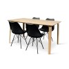 Dřevěný jídelní set ZAHA dekor dub + 4x židle Eco černá (1)