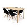 Dřevěný jídelní set Zaha dekor dub + 4x židle Gina černá (2)
