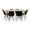 Dřevěný jídelní set ZAHA dekor dub + 6x židle Eco černá (3)