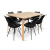 Dřevěný jídelní set ZAHA dekor dub + 6x židle Eco černá (1)