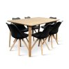 Dřevěný jídelní set Zaha dekor dub + 6x židle Gina černá (3)