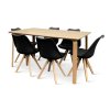 Dřevěný jídelní set Zaha dekor dub + 6x židle Gina černá (1)