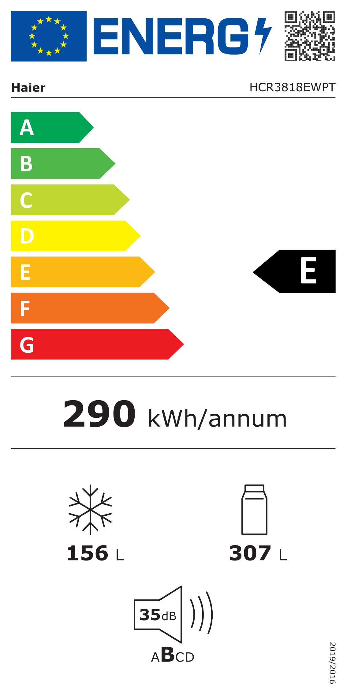 HAIER HCR3818EWPT + BENEFIT