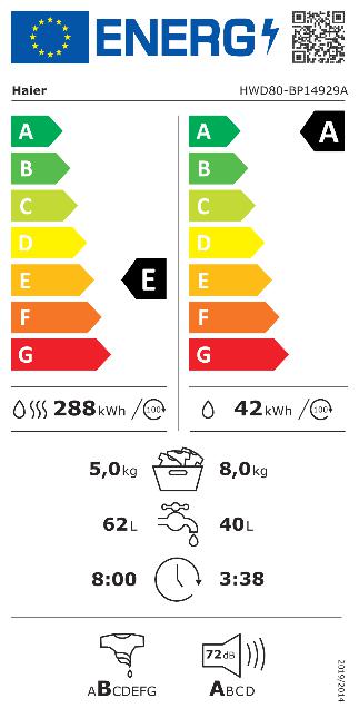 Haier HWD80-BP14929A-S + BENEFIT