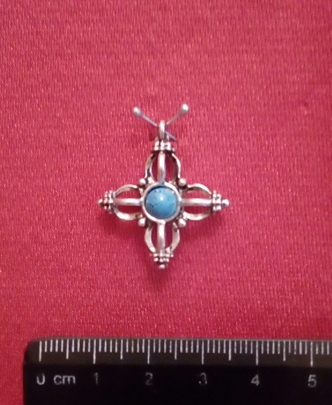 Vadžra Jednoduchá/dvojitá: stříbrná dvojitá s tyrkysem