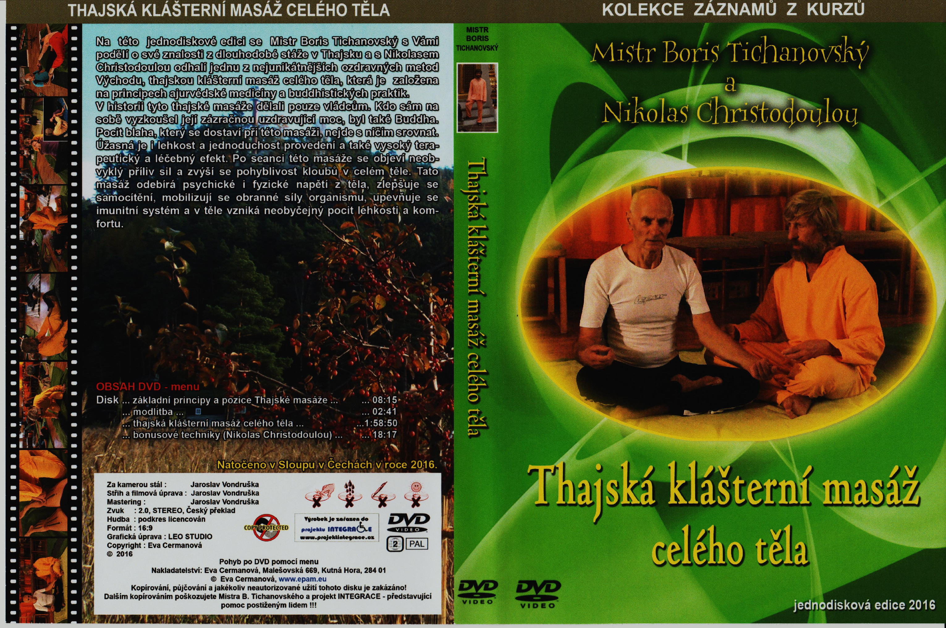 DVD Thajská klášterní masáž celého těla s BONUSY Nikolase Christodoulou