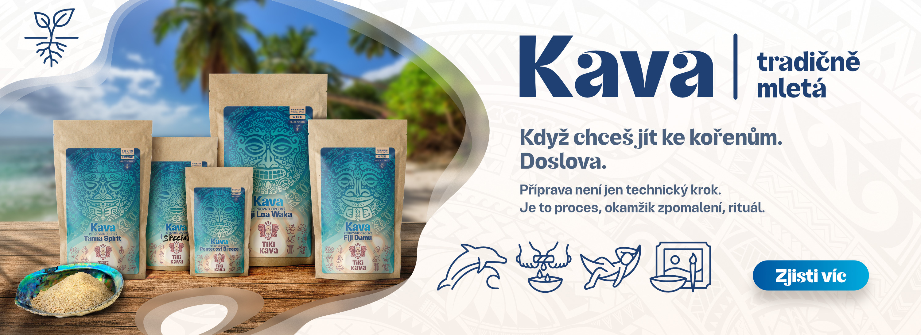 Kava – Tradiční mletá. Když chceš jít ke kořenům. Doslova. Příprava kavy není jen technický krok. Je to proces, okamžik zpomalení, rituál. Kvalitní výběrová mletá kava z Polynésie.