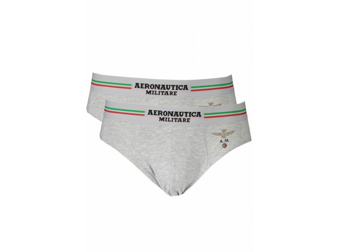 AERONAUTICA MILITARE Pánske Slipy 2 Pack Šedé