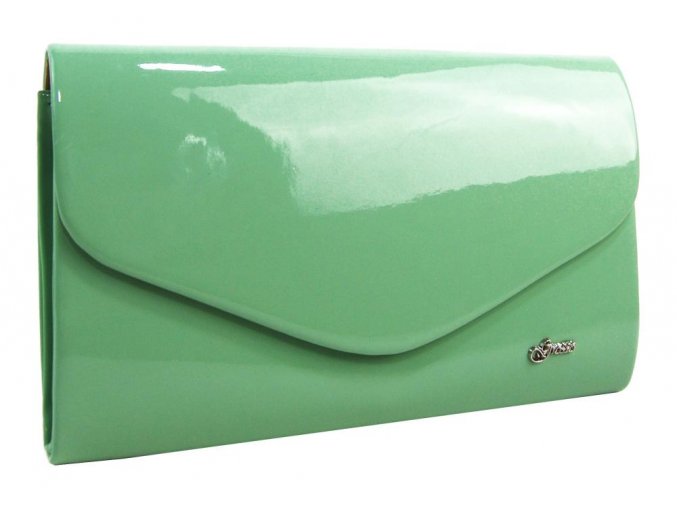 Pistáciovo zelená lakovaná spoločenská listová kabelka SP102 GROSSO