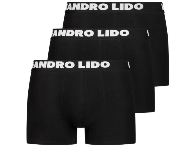 LEANDRO LIDO Pánske Boxerky 3Pack Čierne