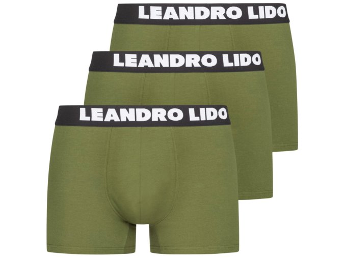 LEANDRO LIDO Pánske Boxerky 3Pack Zelené