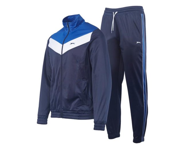 Slazenger Poly Pánska Tepláková Súprava Modrá (Veľkosť S, Farba Nám.modrá)