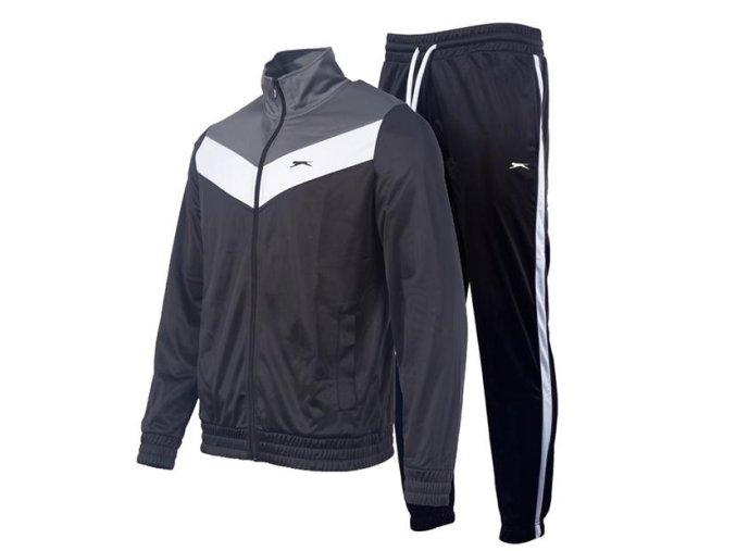 Slazenger Poly Pánska Tepláková Súprava Čierno Šedá (Veľkosť S)