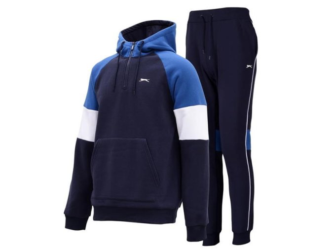 Slazenger Pánska Fleecová Tepláková Súprava Modrá (Veľkosť S, Farba modrá)