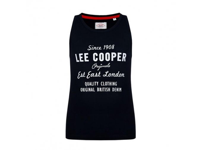 Lee Cooper Tričko Bez Rukávov Logo Cooper Čierne