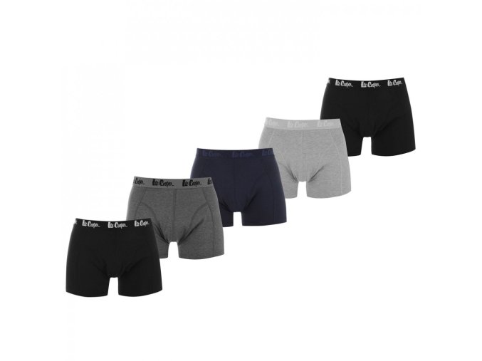 Lee Cooper Prémiové Pánske Boxerky Balenie 5ks čierna šedá (Veľkosť S, Farba Multi)