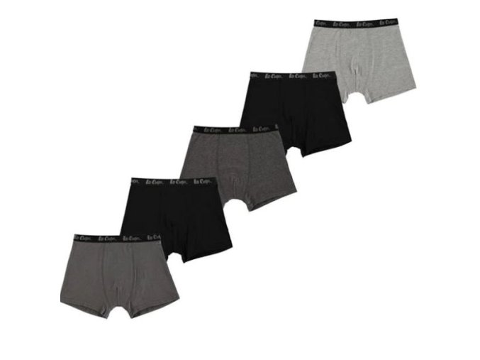 Lee Cooper Prémiové Chlapčenské Boxerky Balenie 5ks Mix Farieb (Veľkosť 13 rok, Farba Multi)