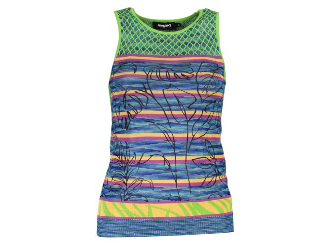 DESIGUAL Perfektný Dámsky Top Zelená