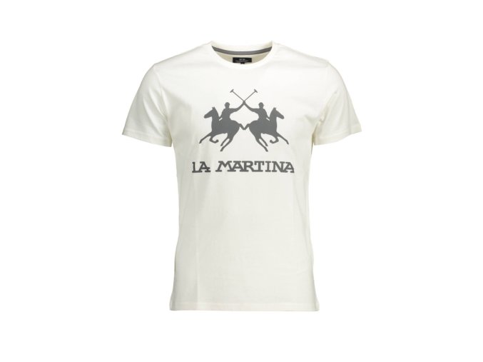 LA MARTINA Perfektné Pánske Tričko Krátky Rukáv Biela