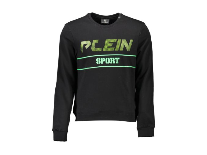 PLEIN SPORT Perfektná Pánska Mikina Čierna (Veľkosť M, Farba čierna)