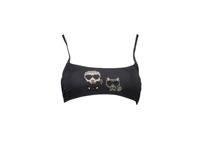 KARL LAGERFELD BEACHWEAR Perfektné Dámske Plavky Vrchný diel Čierna (Veľkosť XS, Farba čierna)