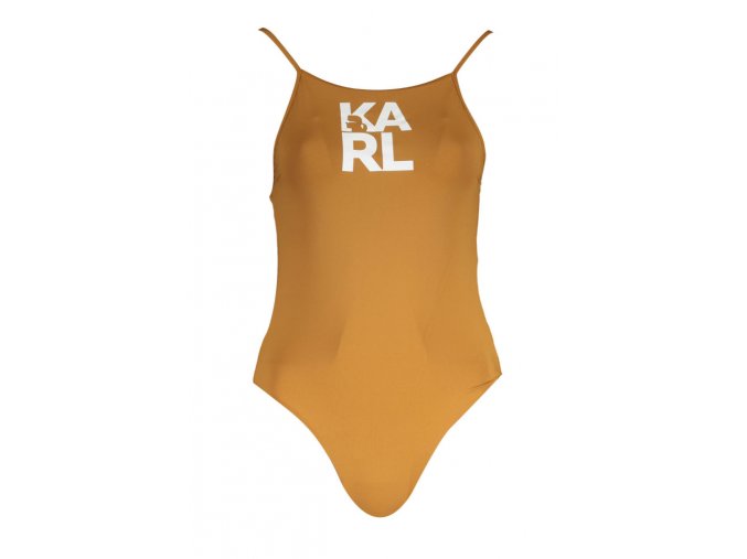 KARL LAGERFELD BEACHWEAR Perfektné Dámske Jednodielne Plavky Hnedá