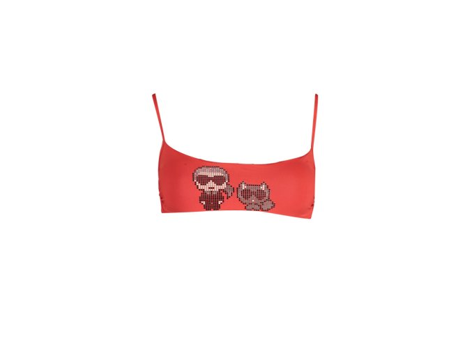 KARL LAGERFELD BEACHWEAR Perfektné Dámske Plavky Vrchný diel Červená (Veľkosť XS, Farba červená)