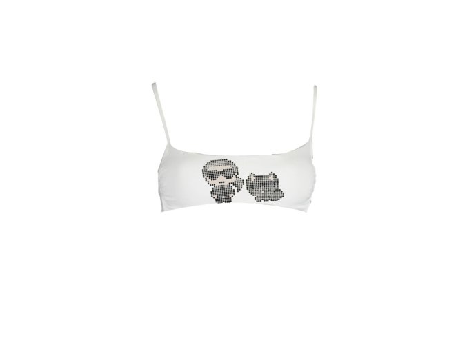 KARL LAGERFELD BEACHWEAR Perfektné Dámske Plavky Vrchný diel Biela (Veľkosť XS, Farba Biela)