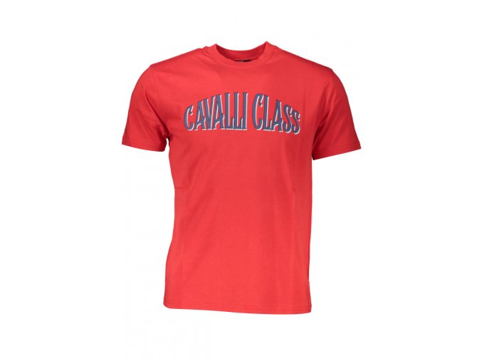 CAVALLI CLASS Perfektné Pánske Tričko Krátky Rukáv Červená