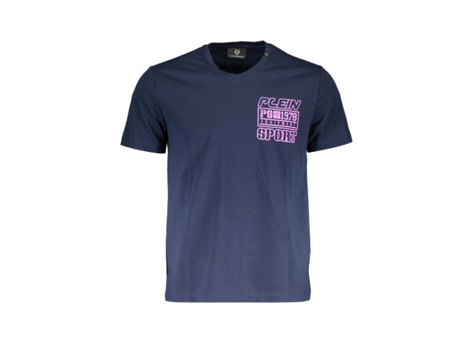 PLEIN SPORT Perfektné Pánske Tričko Krátky Rukáv Modrá (Veľkosť S, Farba modrá)