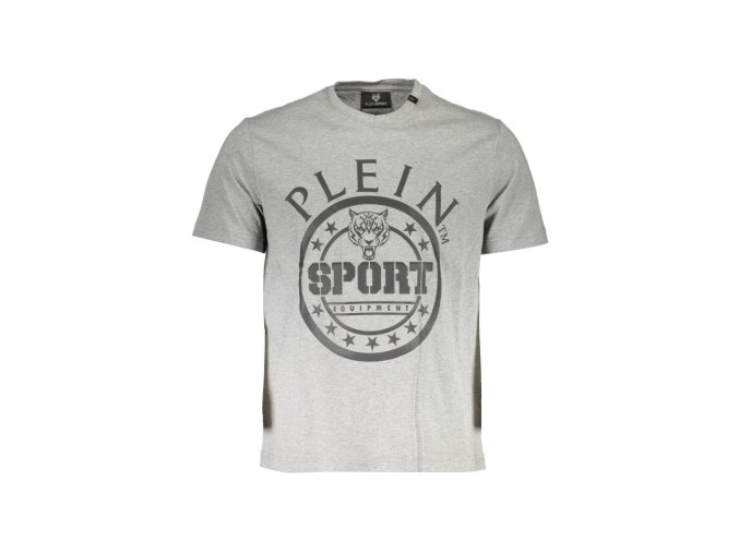 PLEIN SPORT Perfektné Pánske Tričko Krátky Rukáv Šedá (Veľkosť S, Farba šedá)
