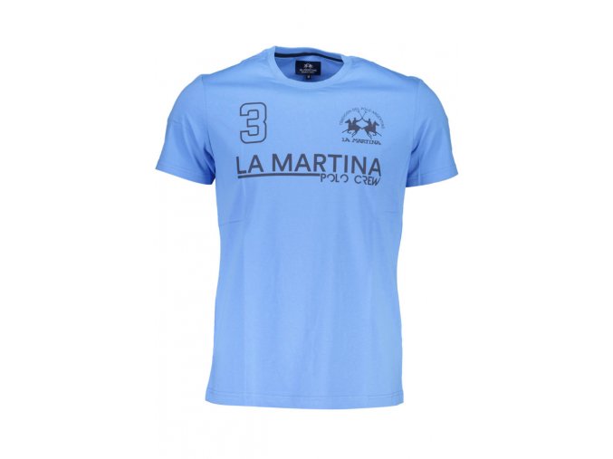 LA MARTINA Perfektné Pánske Tričko Krátky Rukáv Svetlo modrá