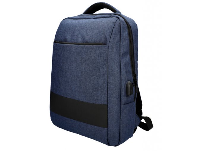 Modrý batoh pre notebook 15,6 palca, USB, UNI