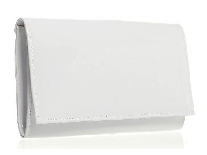 Luxusná biela lakovaná dámska listová kabelka SP100 GROSSO