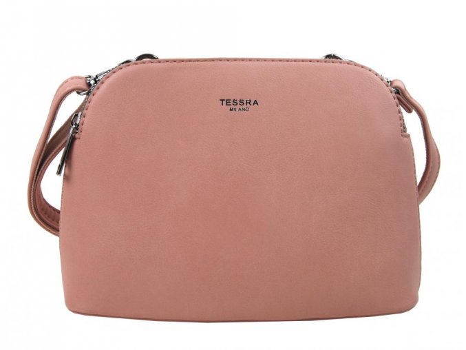 Ružová menšia crossbody dámska kabelka s dvoma sekciami 4845-TS