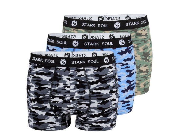 Stark Soul® Prémiové Pánske Boxerky bez bočných švov balenie 3 kusy kamufláž (Veľkosť M, Farba Červená)