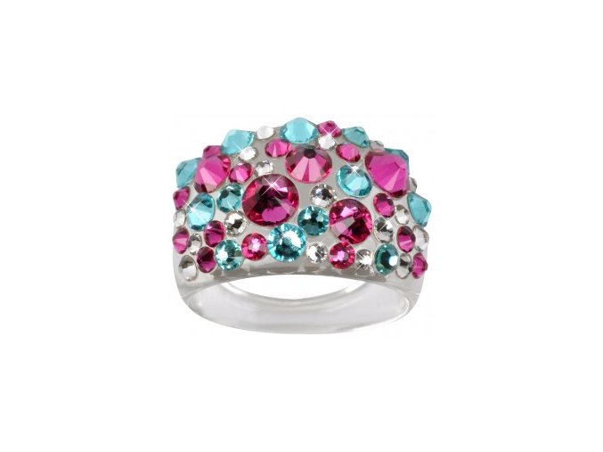 Prsten LEVIEN BY SWAROVSKI Bubble PINK/TURQUOIS RBB50PTY